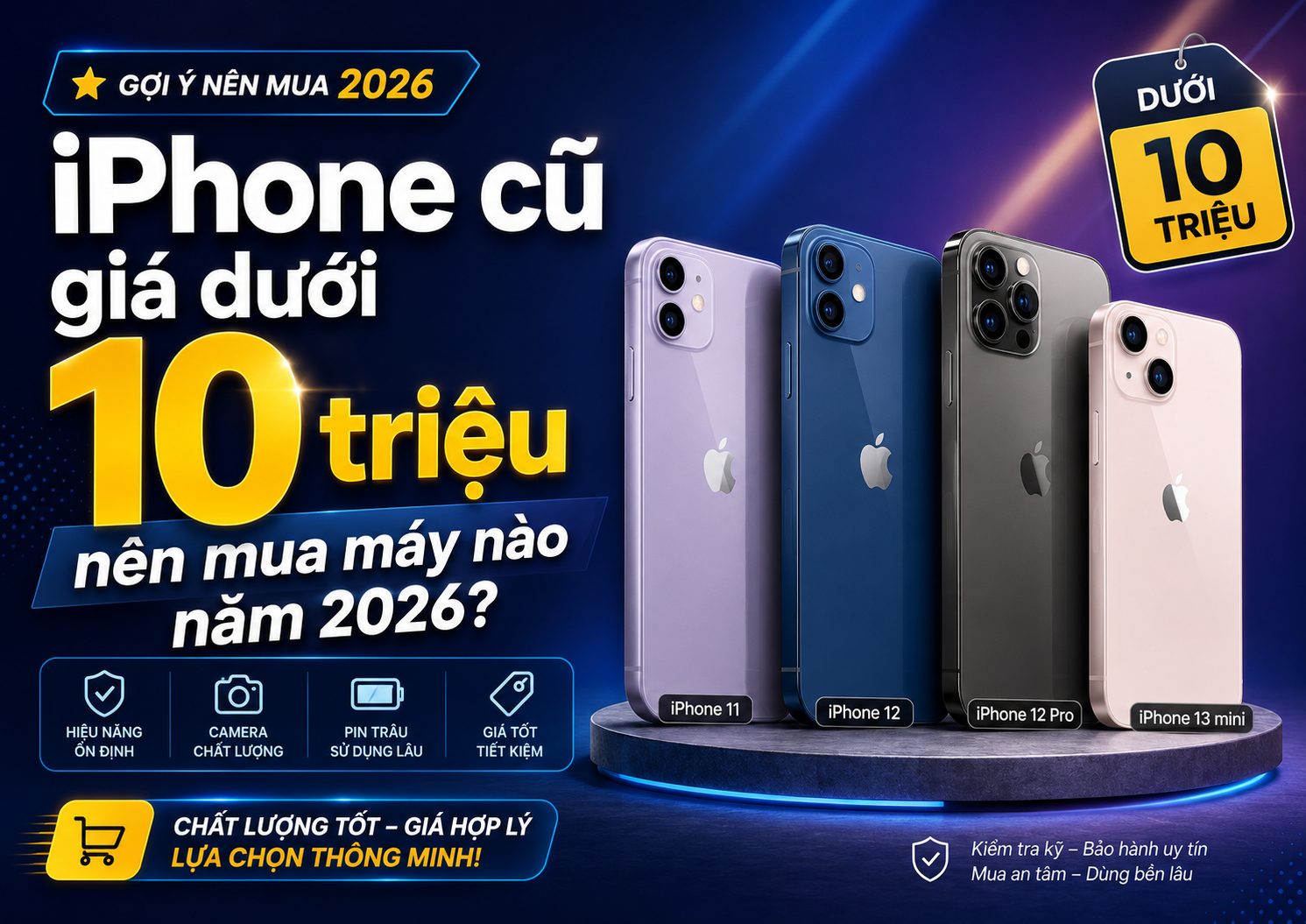 iPhone cũ giá dưới 10 triệu nên mua máy nào năm 2026?